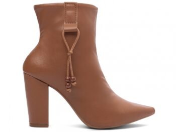 Bota Cano Curto Caramelo Salto Quadrado Grosso AVS 65-14B