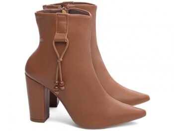 Bota Cano Curto Caramelo Salto Quadrado Grosso AVS 65-14B