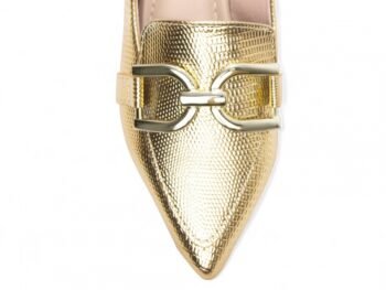 Sapatilha Mocassim Feminino Bico Fino Dourada Torricella AVS 153C