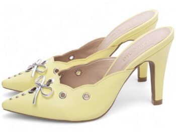 Sapato Scarpin Mule Salto Alto Fino Amarelo Torricella AVS 67078C