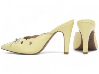 Sapato Scarpin Mule Salto Alto Fino Amarelo Torricella AVS 67078C