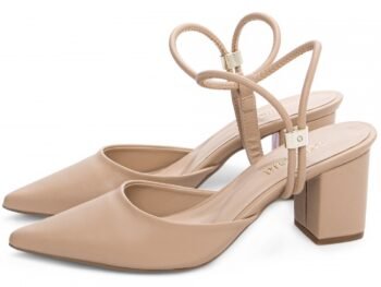 Sapato Scarpin Salto Baixo Bico Fino Bege Torricella AVS 600.06B