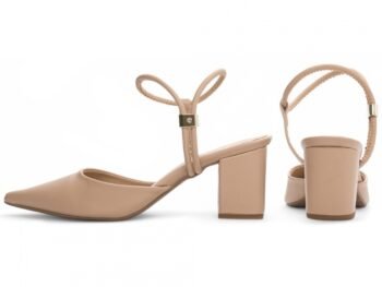 Sapato Scarpin Salto Baixo Bico Fino Bege Torricella AVS 600.06B