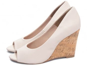 Anabela Plataforma Cunha Sandalia Feminina Off White AVS105C