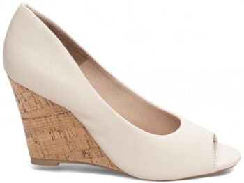 Anabela Plataforma Cunha Sandalia Feminina Off White AVS105C