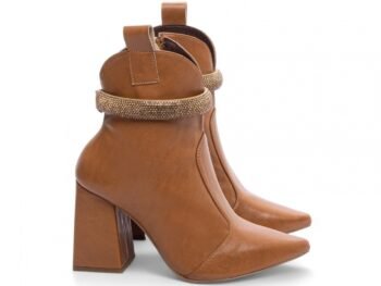 Bota Bico Fino Cano Médio Bico Fino Salto Grosso AVS 67070B