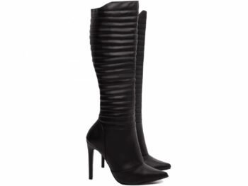 Bota Bico Fino Salto 12 Cano Alto Preto Torricella AVS 80005B