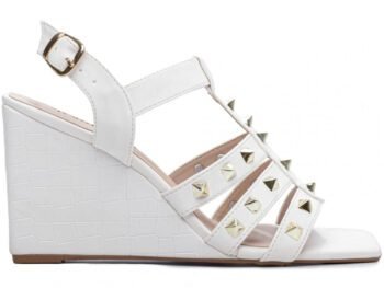 Sandália Feminina Anabela Salto Alto Branca Torricella AVS 1.404B