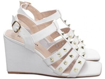 Sandália Feminina Anabela Salto Alto Branca Torricella AVS 1.404B