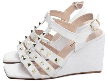 Sandália Feminina Anabela Salto Alto Branca Torricella AVS 1.404B