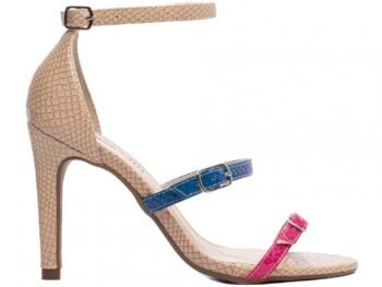 Sandália Feminina Salto Alto Fino Bege Torricella AVS 364A