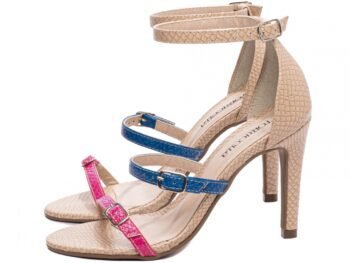 Sandália Feminina Salto Alto Fino Bege Torricella AVS 364A