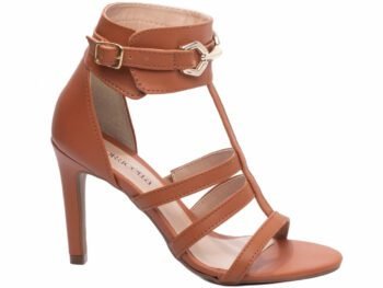 Sandália Feminina Salto Alto Fino Caramelo AVS 301.26B