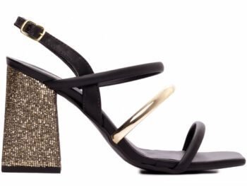 Sandália Feminina Salto Alto Grosso Dourado Torricella AVS 030A