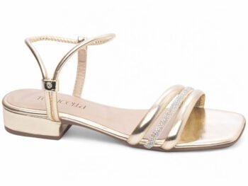 Sandália Feminina Salto Baixo Ouro Torricella AVS 1.003D