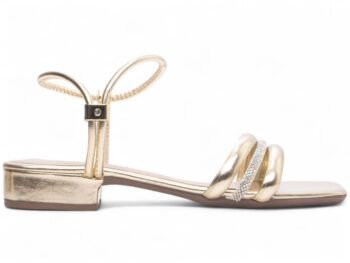 Sandália Feminina Salto Baixo Ouro Torricella AVS 1.003D