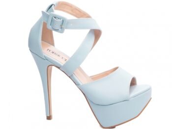 Sandália Meia Pata Feminina Salto Alto Fino Azul AVS 1.205B