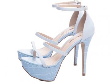 Sandália Meia Pata Feminina Salto Fino Azul AVS 1.204C