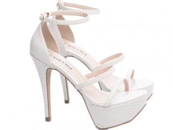 Sandália Meia Pata Feminina Salto Fino Off White Torricella AVS 1.204B