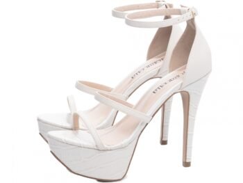 Sandália Meia Pata Feminina Salto Fino Off White Torricella AVS 1.204B