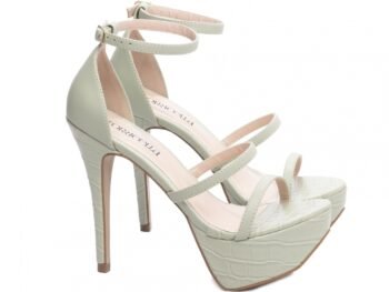 Sandália Meia Pata Feminina Salto Fino Verde AVS 1.204D