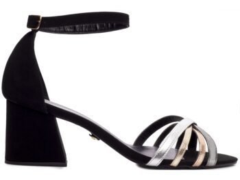 Sandália Preta Salto Bloco Grosso Baixo AVS AR200-05A_AR