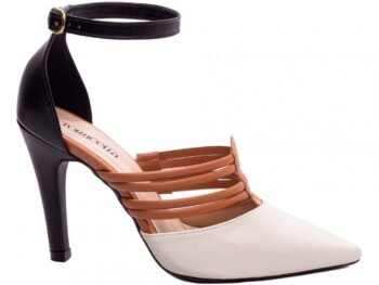 Sandália Scarpin Bege Madrinha Sapato Salto Médio Torricella AVS 66082J