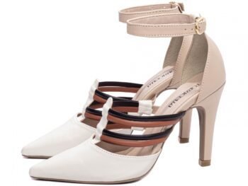 Sandália Scarpin Madrinha Bege Sapato Salto AVS 66082I