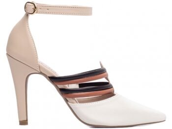 Sandália Scarpin Madrinha Bege Sapato Salto AVS 66082I