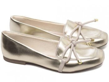 Sapatilha Mocassim Rasteiro Dourado Light Torricella AVS 456.012F