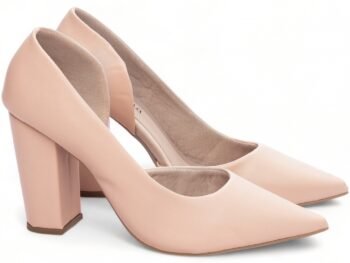 Sapato Scarpin Abertura Lateral Salto Alto Rose Grosso 65-05C
