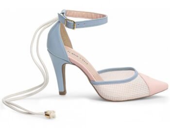 Sapato Scarpin Calçado Azul Branco Salto Alto Torricella AVS 66090