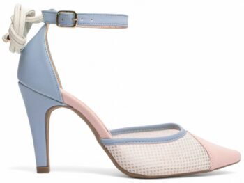 Sapato Scarpin Calçado Azul Branco Salto Alto Torricella AVS 66090