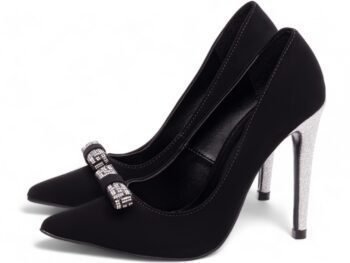 Sapato Scarpin Nobuck Preto Salto 12 Torricella AVS 80013A