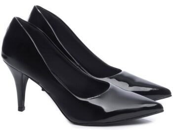 Sapato Scarpin Salto Fino Verniz Preto 8000-02A_AR