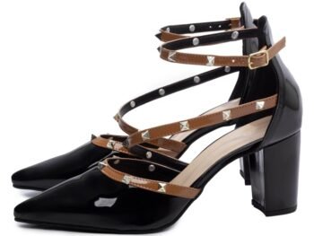 Sapato Scarpin Salto Fivela Pirâmides Torricella AVS 8000-06B_AR