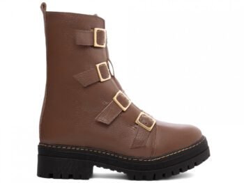 Bota Coturno Sola Tratorada Couro Marrom Torricella AVS 23B