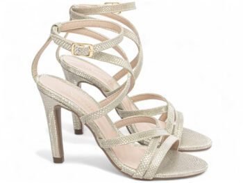 Sandália Feminina Ouro Salto Alto Fino Torricella AVS 301.34B