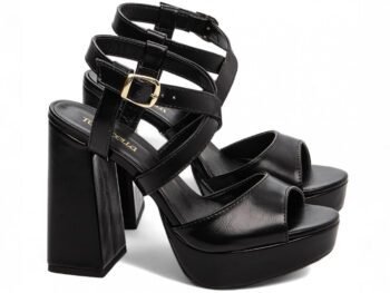 Sandália Meia Pata Feminina Salto alto grosso Torricella AVS K1003A