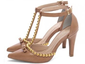 Sapato Scarpin Salto Alto Bico Fino Caramelo Torricella AVS 66080B
