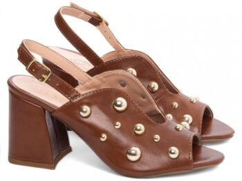 Sandália Ankle Boot Feminina Salto Bloco Grosso Caramelo Torricella AVS 778B