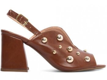 Sandália Ankle Boot Feminina Salto Bloco Grosso Caramelo Torricella AVS 778B