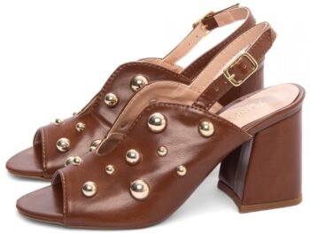 Sandália Ankle Boot Feminina Salto Bloco Grosso Caramelo Torricella AVS 778B