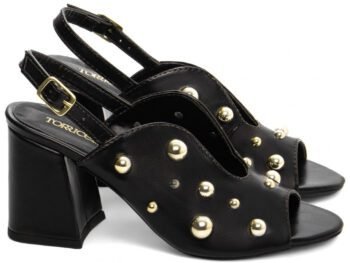 Sandália Ankle Boot Feminina Salto Bloco Grosso Preto Torricella AVS 778A