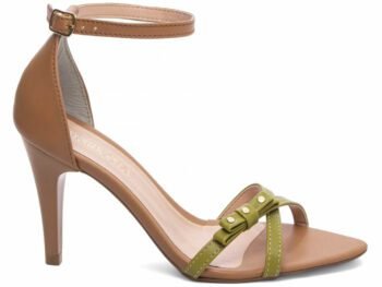 Sandália Feminina Salto Médio Fino Verde e Bege Torricella AVS 2056B