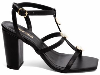 Sandália Feminina Salto Médio Grosso Preto Torricella AVS 45098A