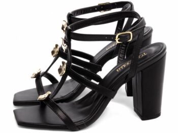 Sandália Feminina Salto Médio Grosso Preto Torricella AVS 45098A