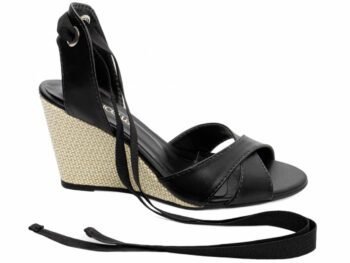 Sandália Plataforma de Cunha Anabela Preto Torricella AVS 4072A