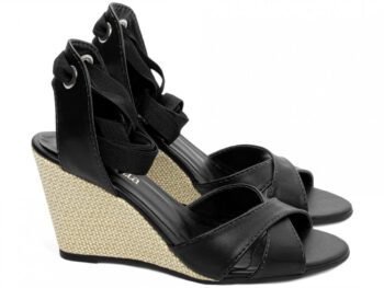 Sandália Plataforma de Cunha Anabela Preto Torricella AVS 4072A