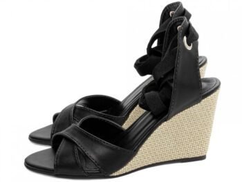 Sandália Plataforma de Cunha Anabela Preto Torricella AVS 4072A